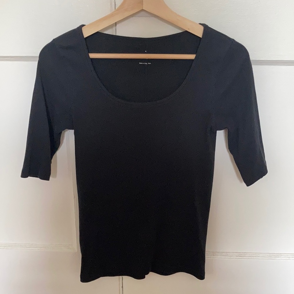 Everlane Pima Micro-Rib Scoop Neck Tee